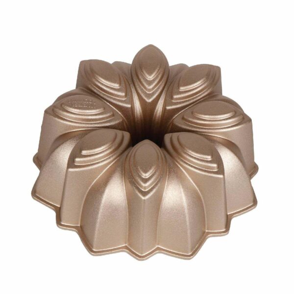 Baker's Secret Fluted Cake Pan, Cast Aluminum 2 Layers Nonstick Coating (Bloom)