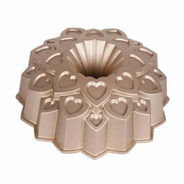 Baker's Secret Fluted Cake Pan, Cast Aluminum 2 Layers Nonstick Coating (Amour)