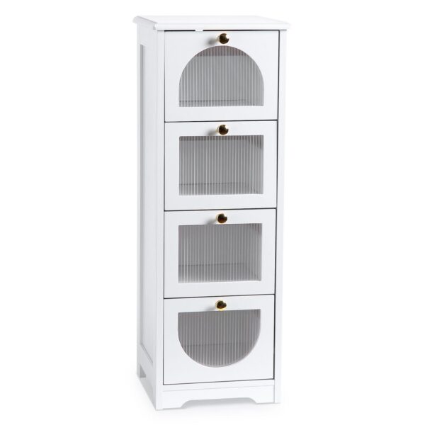 Bathroom Floor Cabinet with 4 Drawers, for Bathroom, Living Room, Apartment