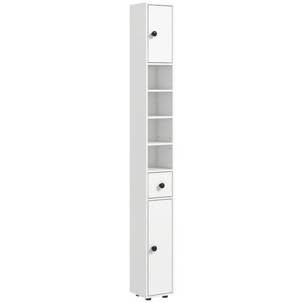 Bathroom Storage Cabinet W/ Shelves, Toilet Paper Cabinet, White