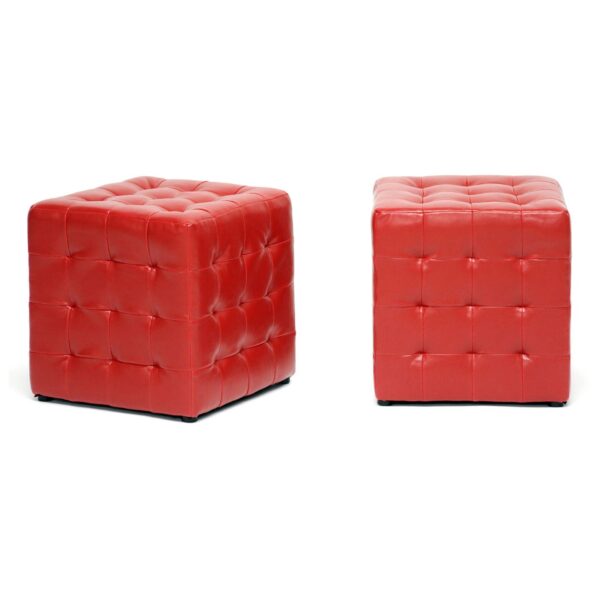 Baxton Studio 2-piece Siskal Cube Ottoman Set