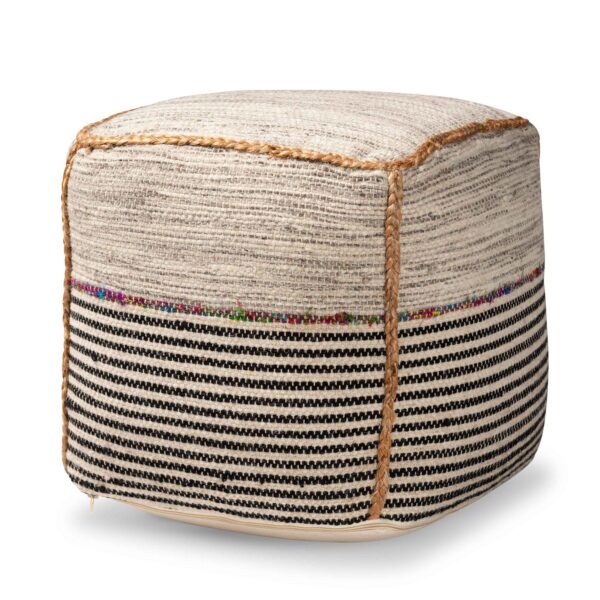 Baxton Studio Arta Woven Pouf Ottoman