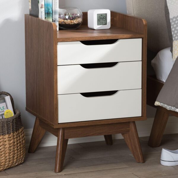 Baxton Studio Brighton Mid-Century Nightstand