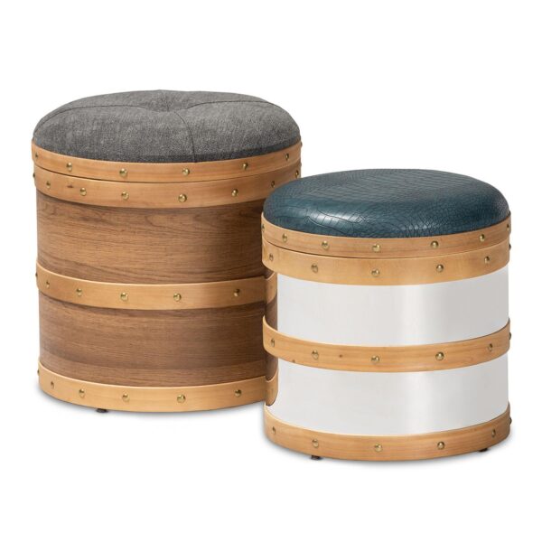 Baxton Studio Caleb Ottoman