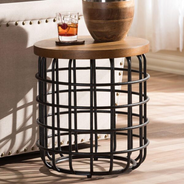 Baxton Studio Carie Rustic Industrial End Table