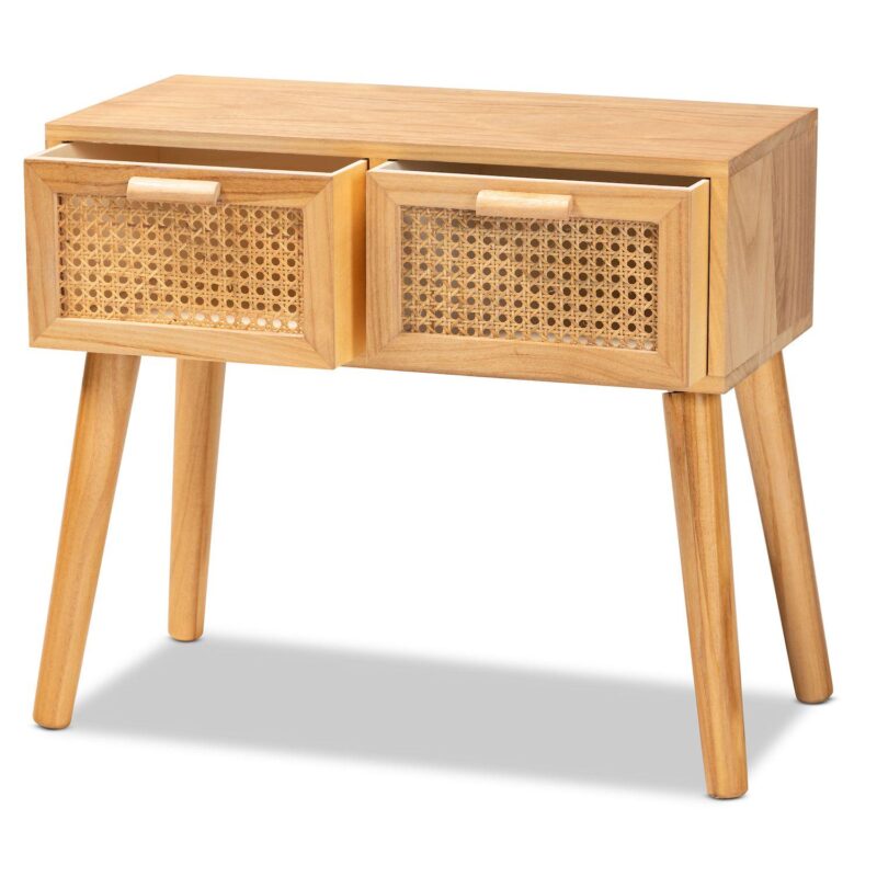 Baxton Studio Falan Rattan Accent Console Table - Image 3