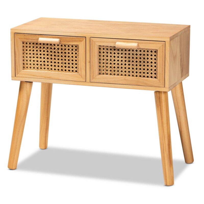 Baxton Studio Falan Rattan Accent Console Table