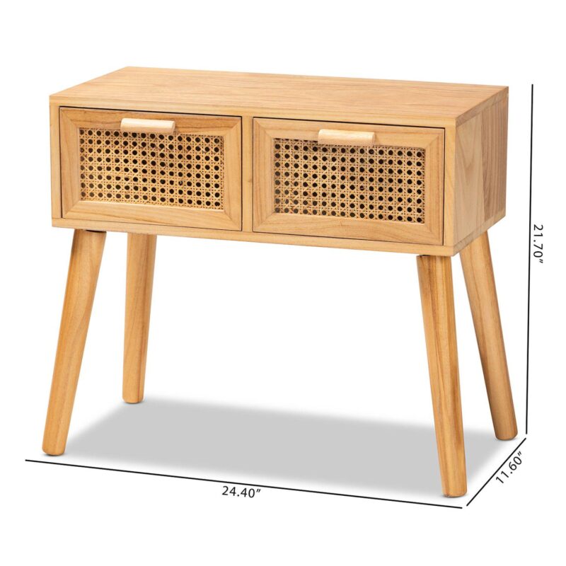Baxton Studio Falan Rattan Accent Console Table - Image 9
