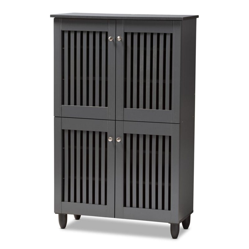 Baxton Studio Fernanda Charcoal Shoe Cabinet - Image 3