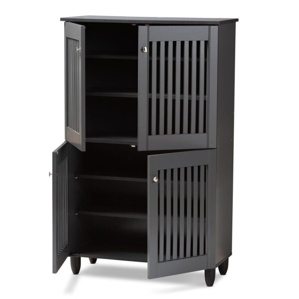 Baxton Studio Fernanda Charcoal Shoe Cabinet