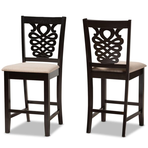 Baxton Studio Gervais Counter Stool 2-piece Set