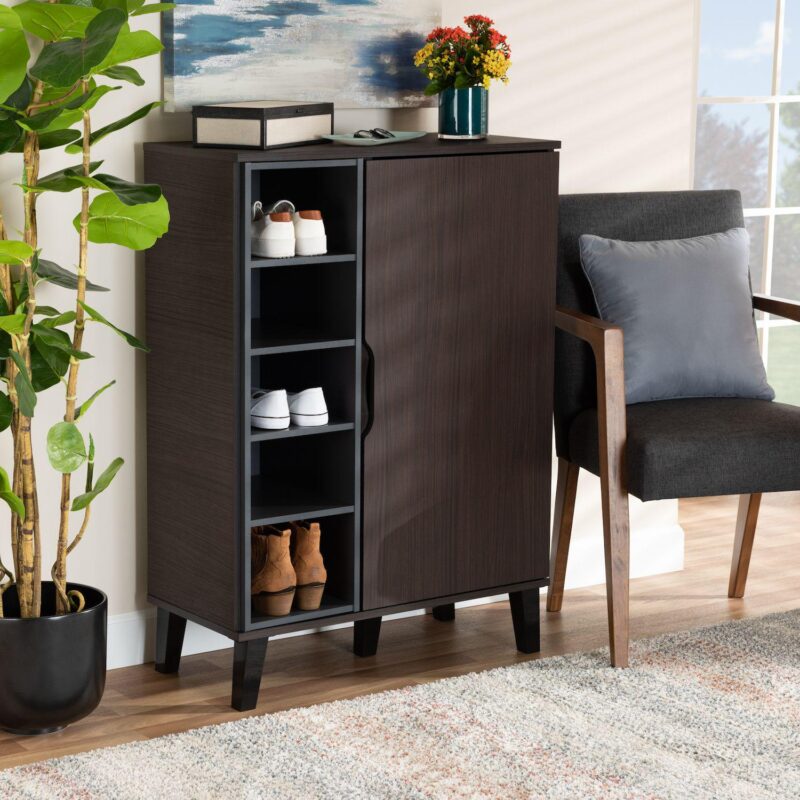 Baxton Studio Idina 1-Door Shoe Cabinet - Image 7