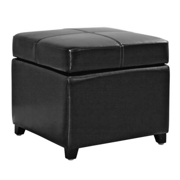 Baxton Studio Leather Storage Cube Ottoman