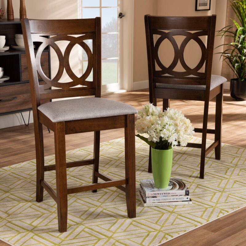 Baxton Studio Lenoir Counter Stool 2-piece Set - Image 2