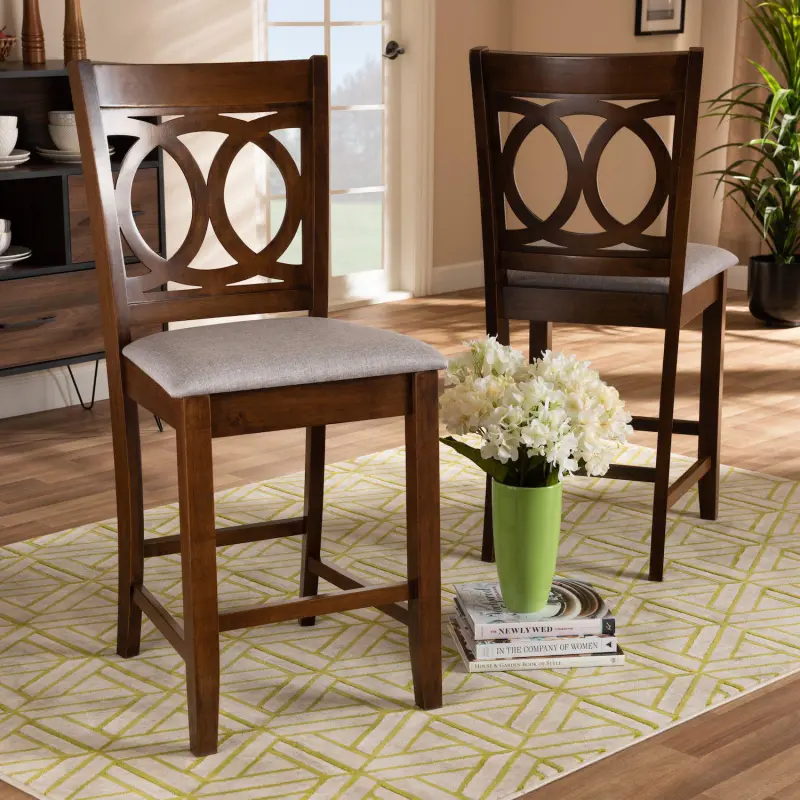 Baxton Studio Lenoir Counter Stool 2-piece Set - Image 2