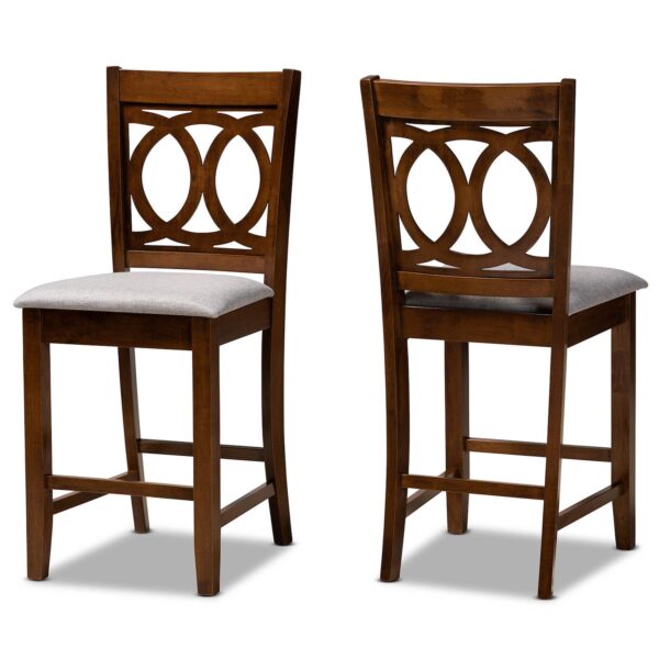 Baxton Studio Lenoir Counter Stool 2-piece Set