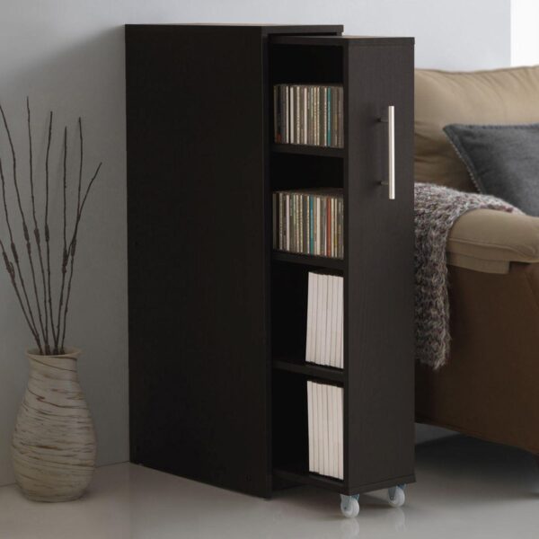 Baxton Studio Lindo Bookcase and Single Pull-Out Shelving Cabinet