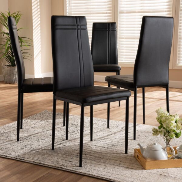 Baxton Studio Matiese Black Dining Chair 4-piece Set