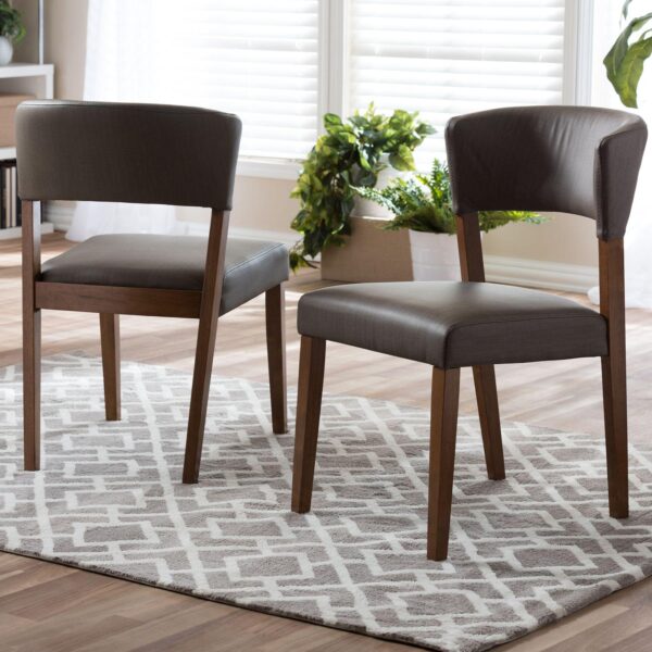 Baxton Studio Montreal Mid-Century Dining Chair 2-piece Set