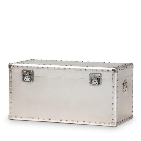 Baxton Studio Serge Silver Storage Trunk