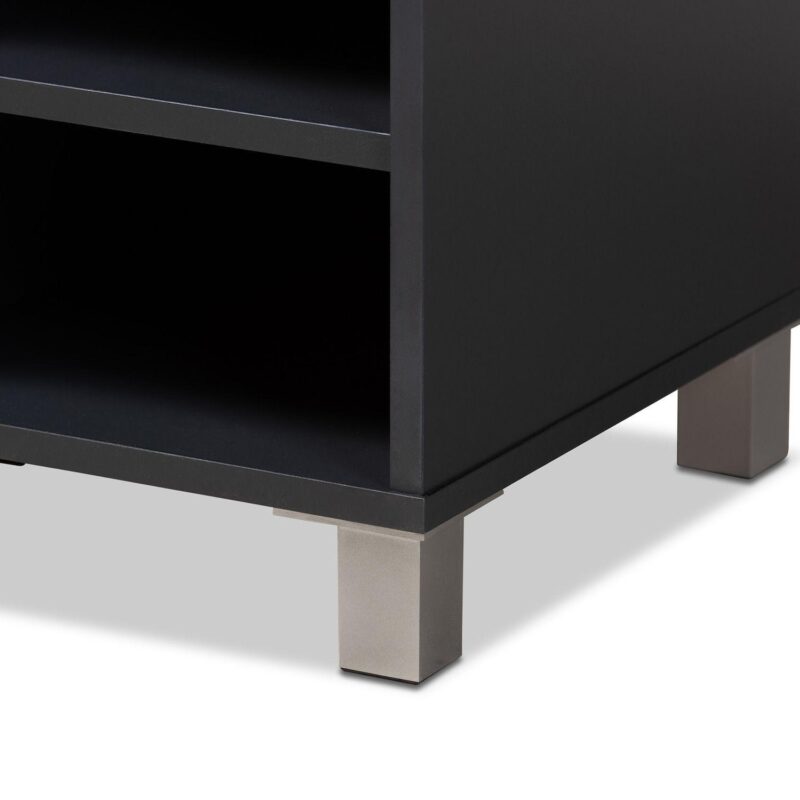 Baxton Studio Shirley Dark Gray Shoe Cabinet - Image 6