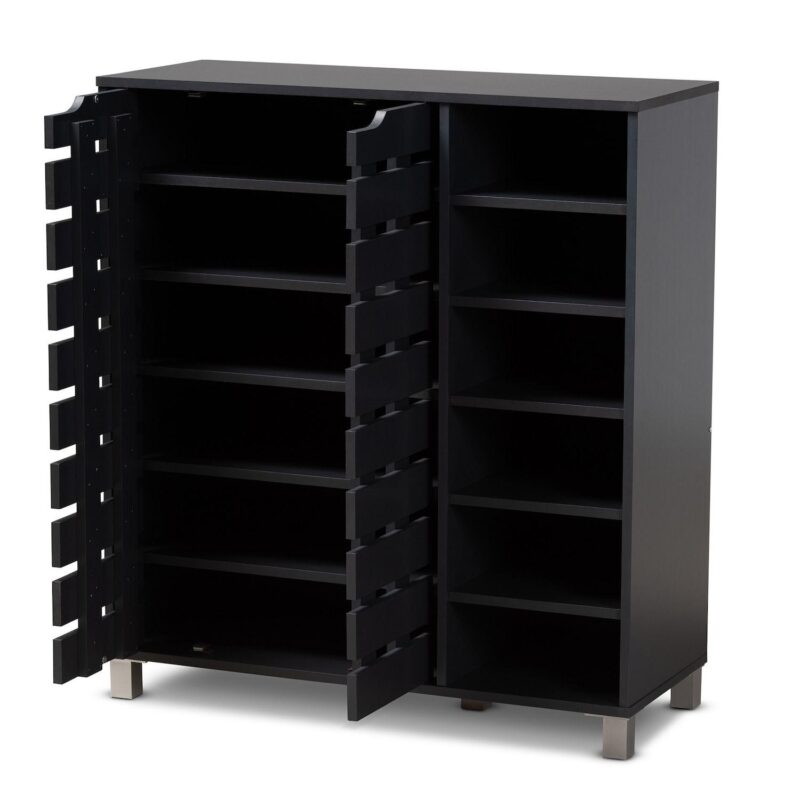 Baxton Studio Shirley Dark Gray Shoe Cabinet - Image 3