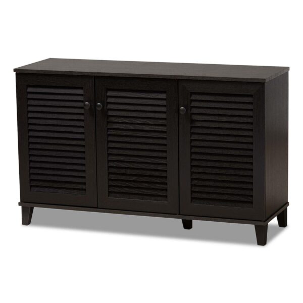 Baxton Studio Warren 3-Door Shoe Storage Cabinet