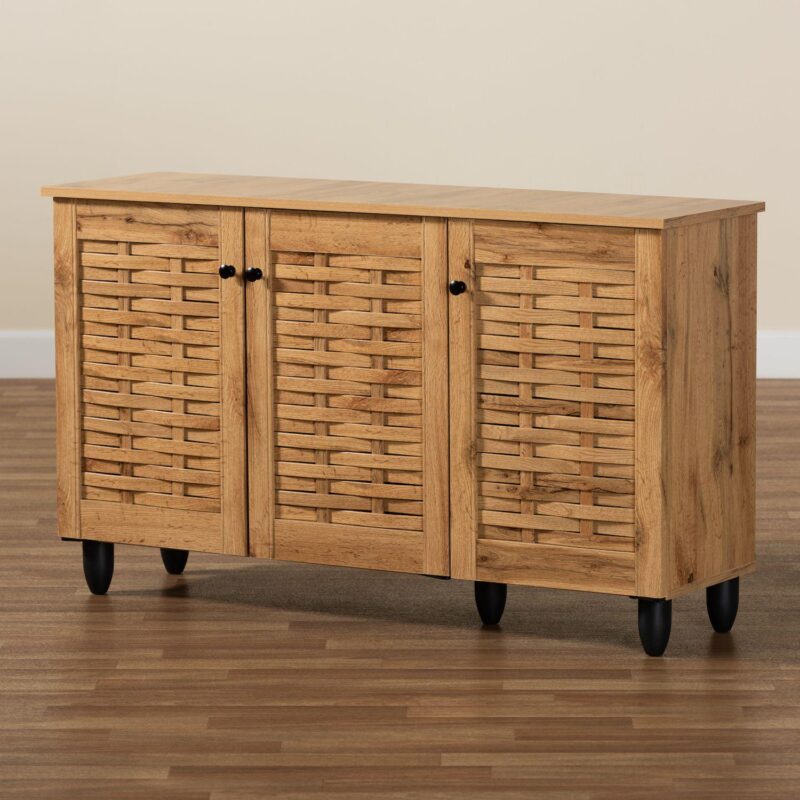 Baxton Studio Winda 3-Door Shoe Cabinet - Image 9