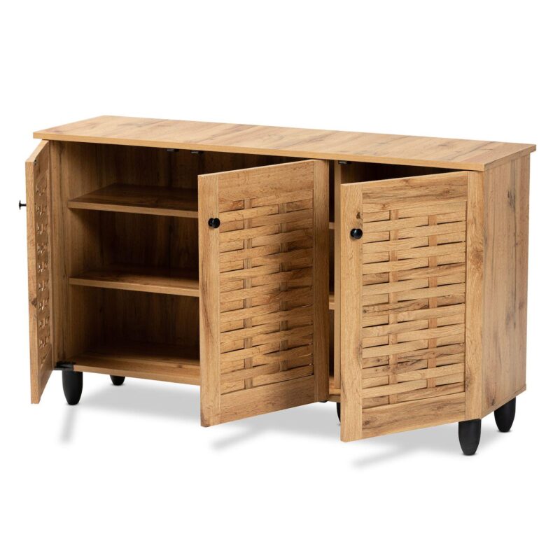 Baxton Studio Winda 3-Door Shoe Cabinet - Image 2