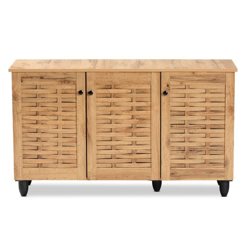 Baxton Studio Winda 3-Door Shoe Cabinet - Image 3