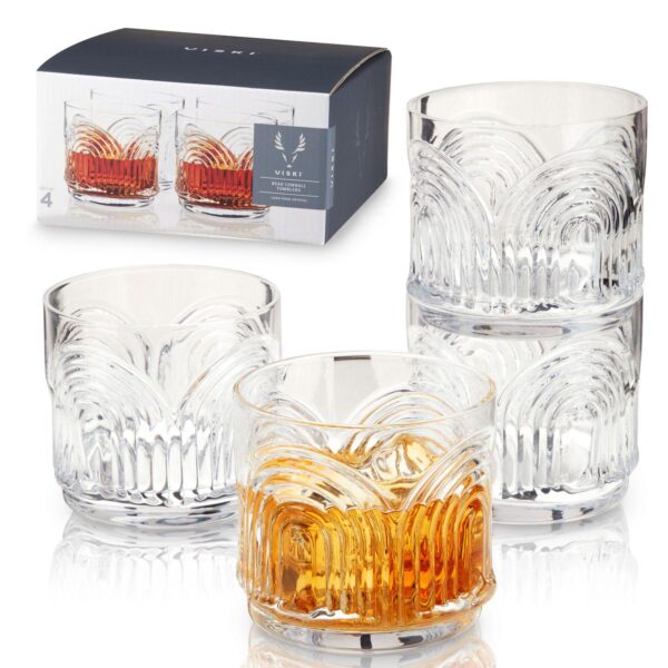 Beau Crystal Lowball Tumblers Set of 4