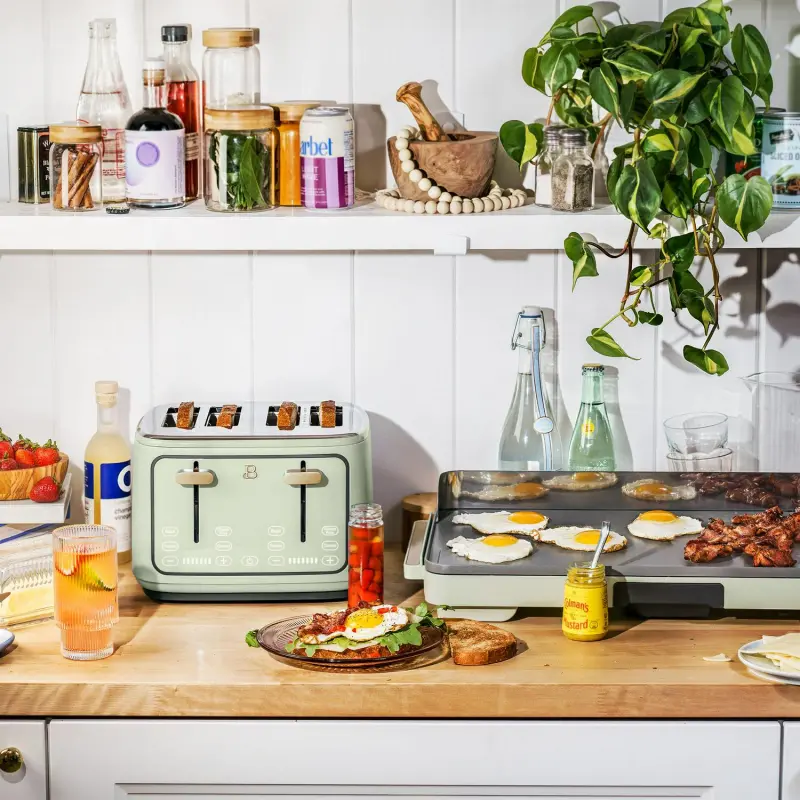 Beautiful 4-Slice Toaster with Touch-Activated Display, Sage Green by Drew Barrymore - Image 8