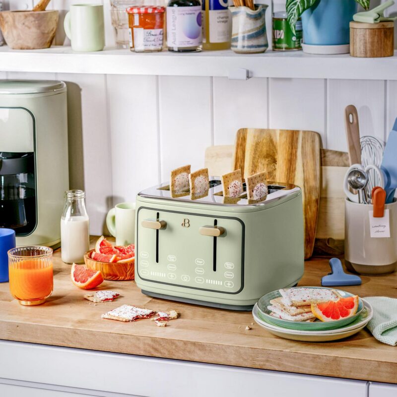 Beautiful 4-Slice Toaster with Touch-Activated Display, Sage Green by Drew Barrymore - Image 9