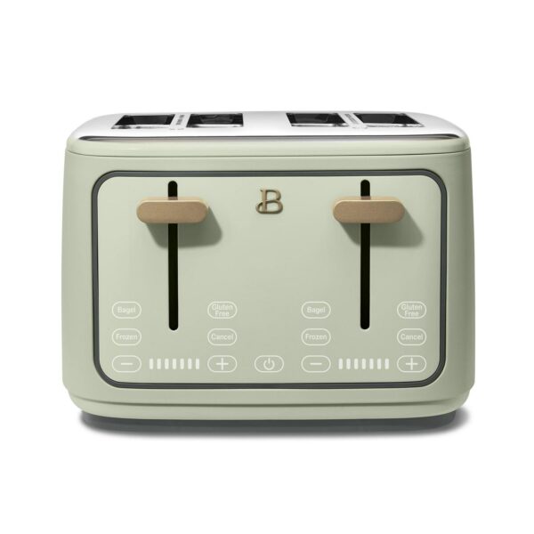 Beautiful 4-Slice Toaster with Touch-Activated Display, Sage Green by Drew Barrymore