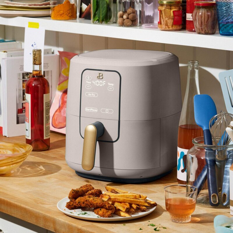 Beautiful 6 Qt Air Fryer with TurboCrisp Technology and Touch-Activated Display, Porcini Taupe by Drew Barrymore - Image 2