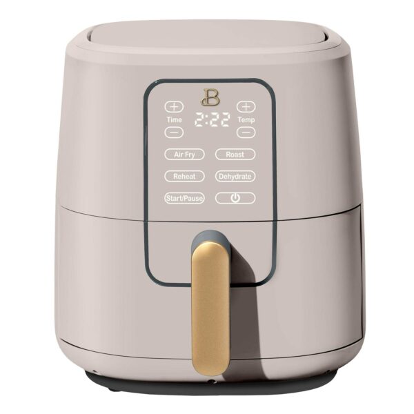 Beautiful 6 Qt Air Fryer with TurboCrisp Technology and Touch-Activated Display, Porcini Taupe by Drew Barrymore