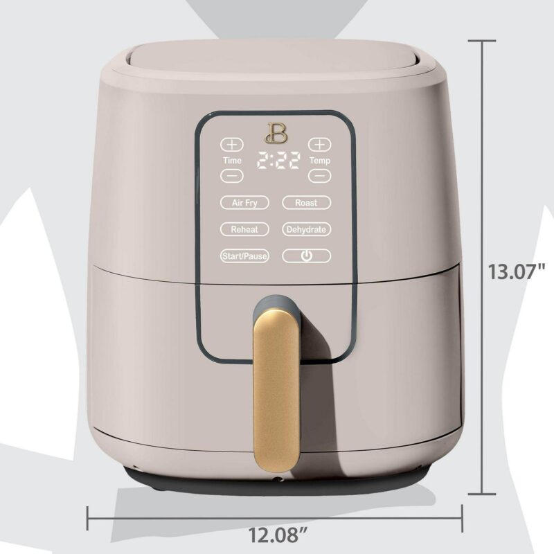 Beautiful 6 Qt Air Fryer with TurboCrisp Technology and Touch-Activated Display, Porcini Taupe by Drew Barrymore - Image 8