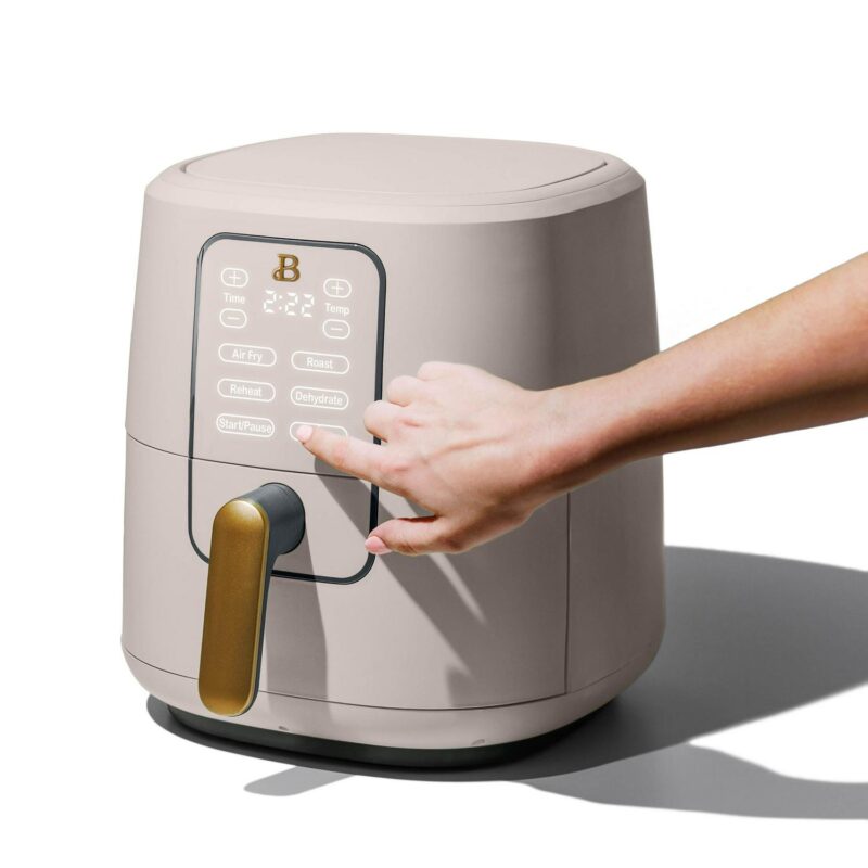 Beautiful 6 Qt Air Fryer with TurboCrisp Technology and Touch-Activated Display, Porcini Taupe by Drew Barrymore - Image 4