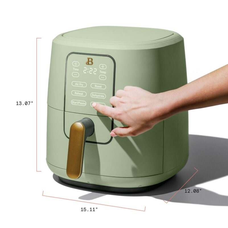 Beautiful 6 Qt Air Fryer with TurboCrisp Technology and Touch-Activated Display, Sage Green by Drew Barrymore - Image 6