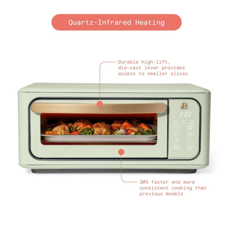Beautiful Infrared Air Fry Toaster Oven, 9-Slice, 1800 W, Sage Green by Drew Barrymore - Image 5
