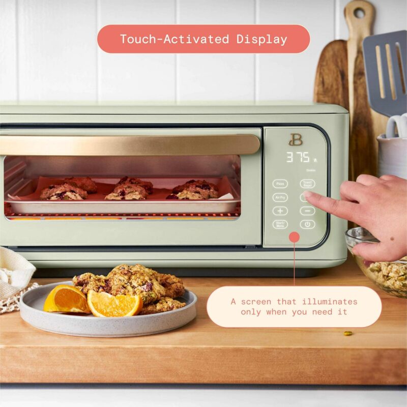 Beautiful Infrared Air Fry Toaster Oven, 9-Slice, 1800 W, Sage Green by Drew Barrymore - Image 6