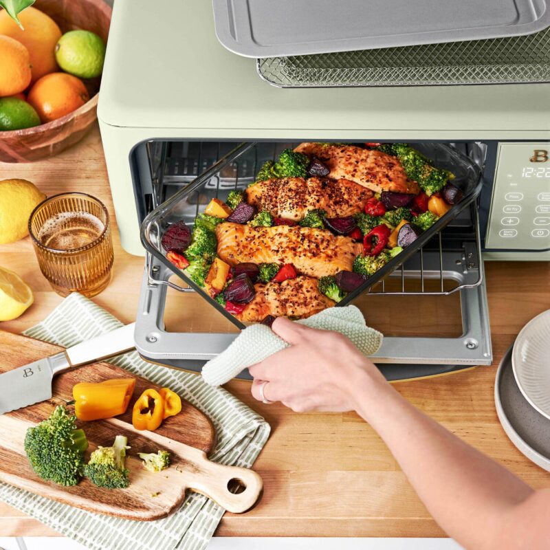 Beautiful Infrared Air Fry Toaster Oven, 9-Slice, 1800 W, Sage Green by Drew Barrymore - Image 12