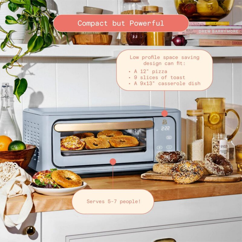 Beautiful Infrared Air Fry Toaster Oven, 9-Slice, 1800 W, Cornflower Blue by Drew Barrymore - Image 6
