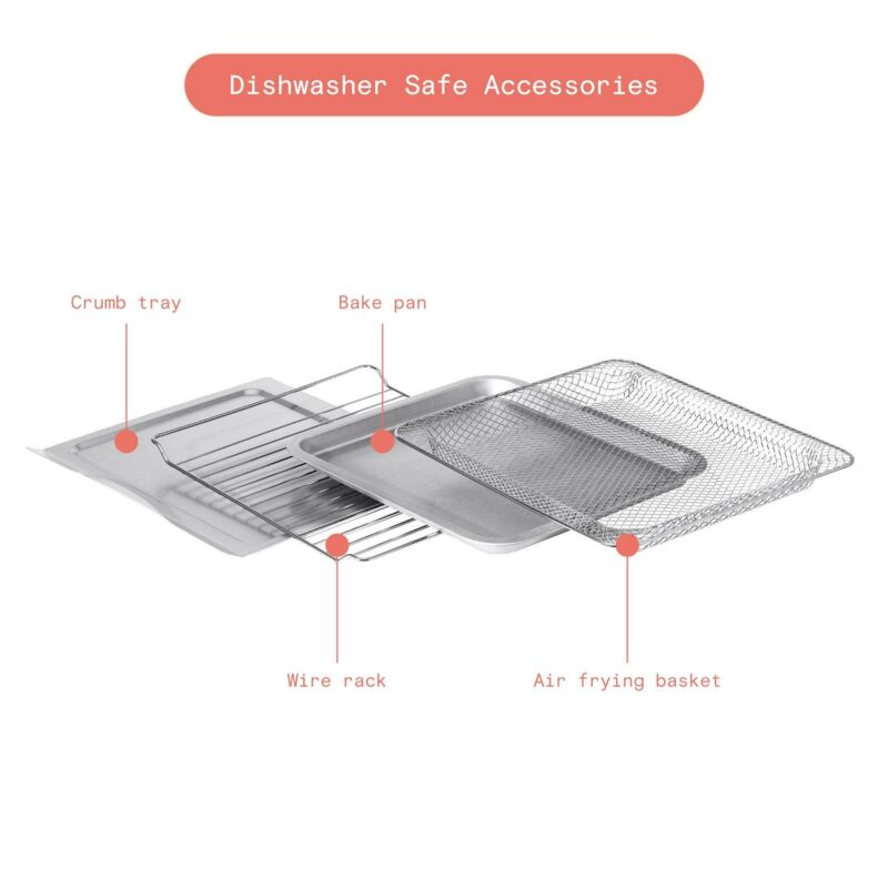 Beautiful Infrared Air Fry Toaster Oven, 9-Slice, 1800 W, Sage Green by Drew Barrymore - Image 7