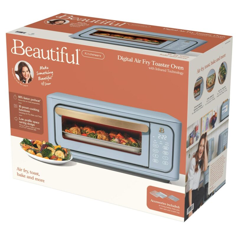 Beautiful Infrared Air Fry Toaster Oven, 9-Slice, 1800 W, Cornflower Blue by Drew Barrymore - Image 14