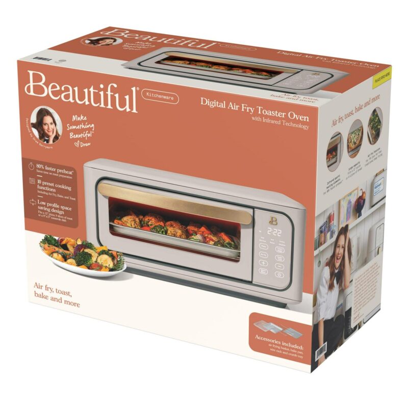 Beautiful Infrared Air Fry Toaster Oven, 9-Slice, 1800 W, Porcini Taupe by Drew Barrymore - Image 13