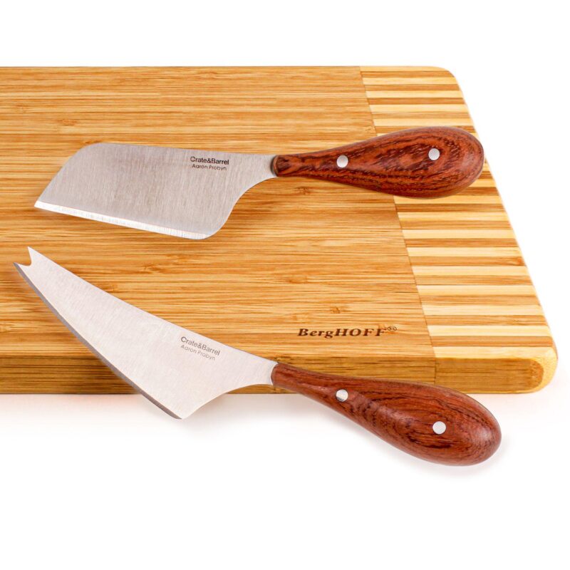 BergHOFF Aaron Probyn 3-Piece Cheese Knife and Round Bamboo Cutting Board Set - Image 2