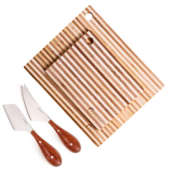 BergHOFF Aaron Probyn 3-Piece Cheese Knife and Bamboo Cutting Board Set