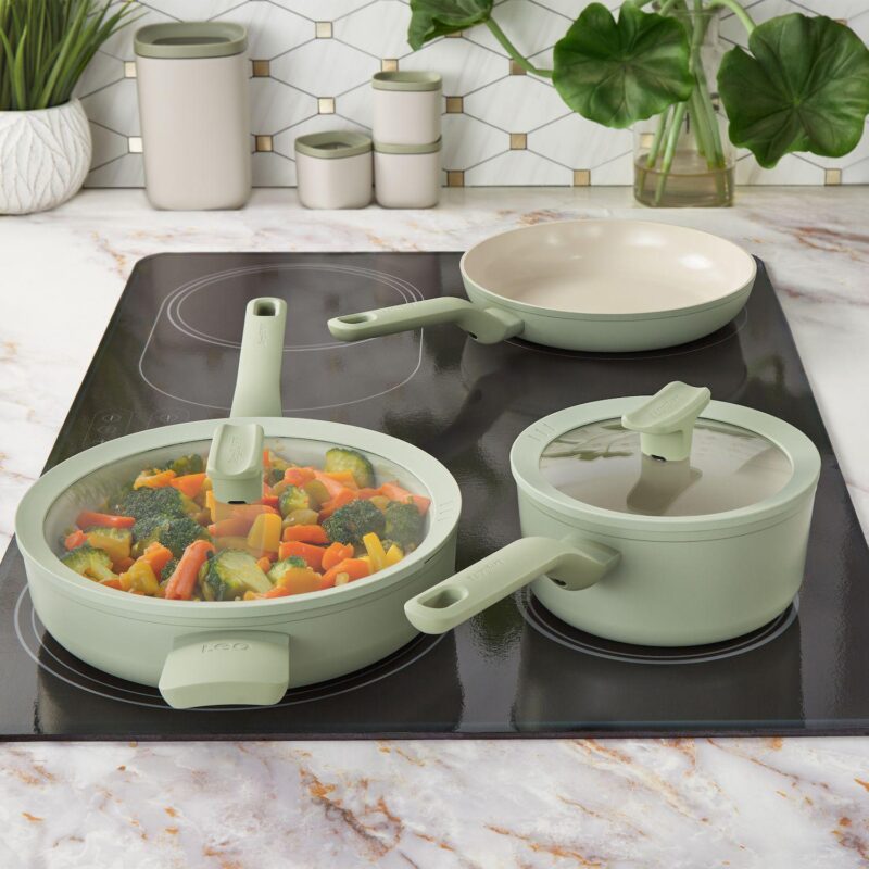 BergHOFF Balance Nonstick Ceramic Saut Pan with Glass Lid - Image 3