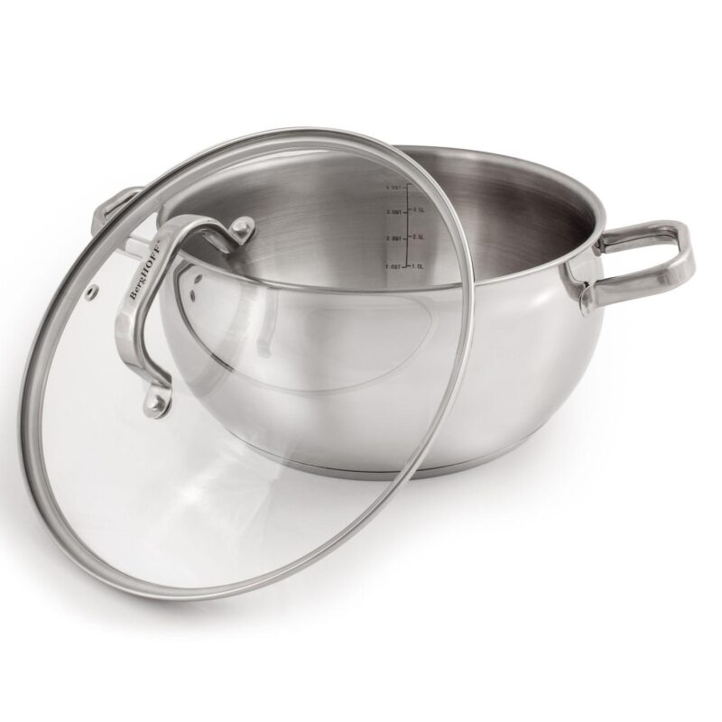 BergHOFF Belly Shape 7-pc. Stainless Steel Cookware Set with Glass Lids - Image 7